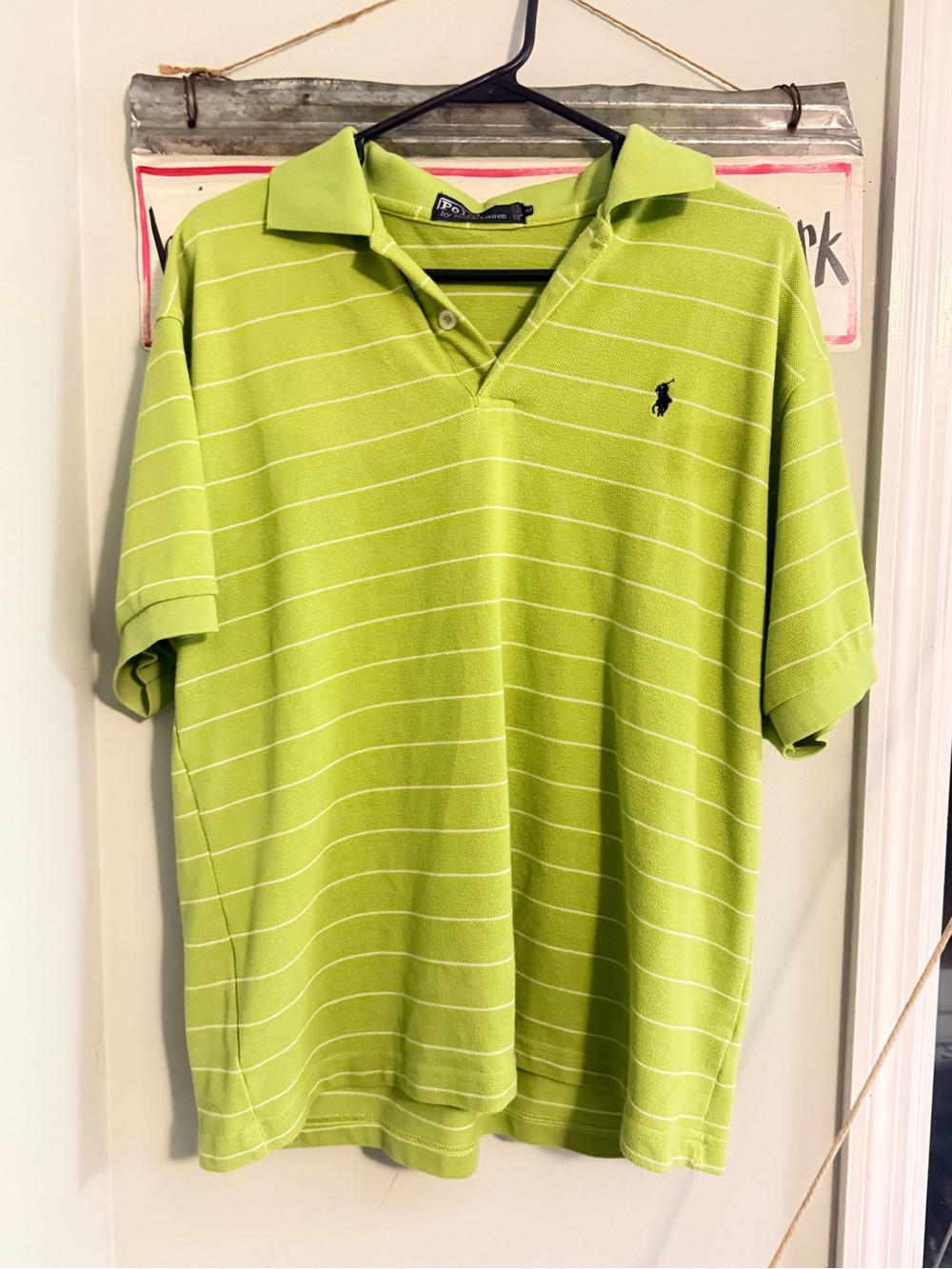 Ralph Lauren Lime Green Striped Short-Sleeve Polo